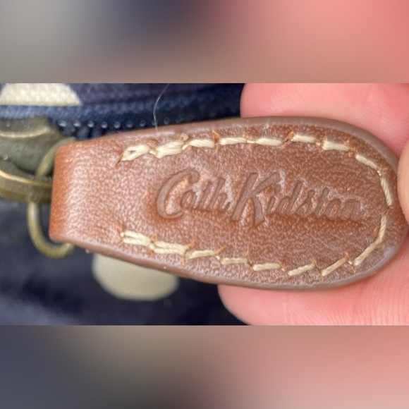 Cath Kidston Navy Blue Polka Dot Handbag Classic Multiple Pocket Rockabilly - Picture 4 of 10